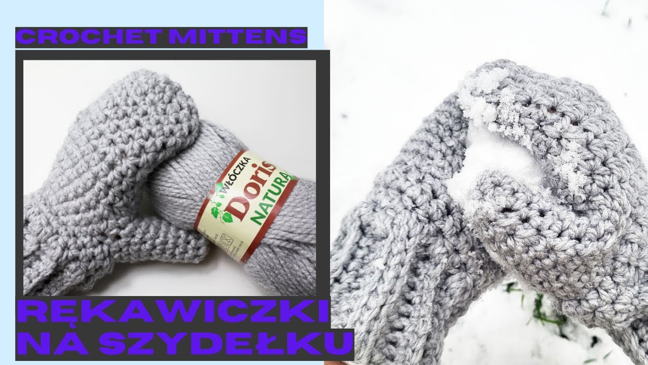 Najłatwiejsze rękawiczki na szydełku. Crochet gloves, crochet mittens, easy for beginners.
