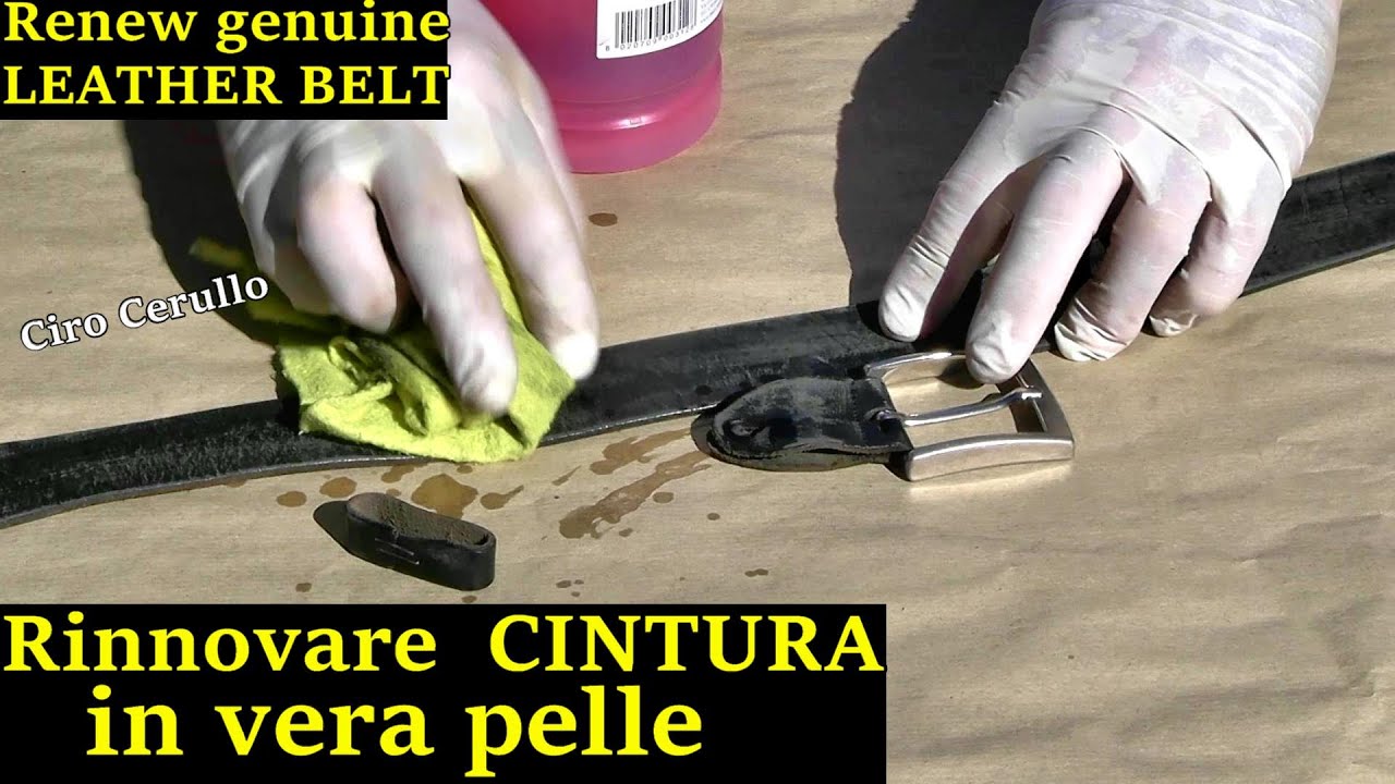 Come rinnovare una CINTURA in vera pelle naturale . Cintura di cuoio . Renew genuine LEATHER BELT