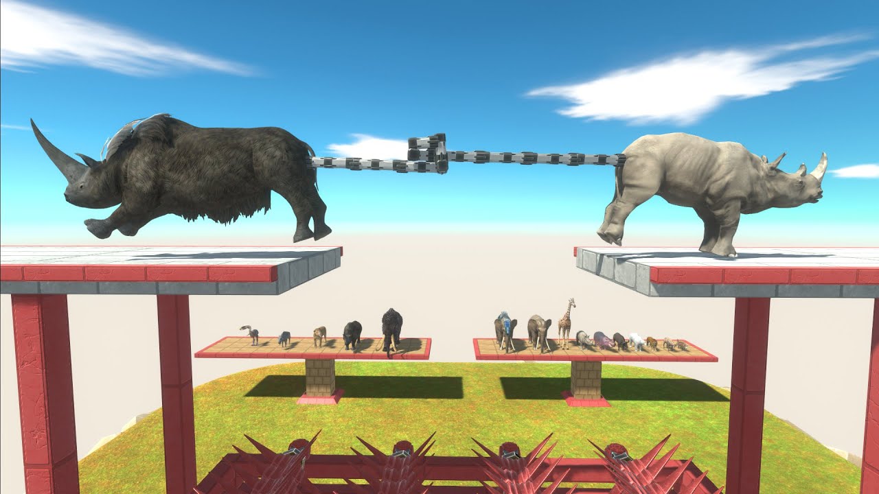 Modern Mammals and Prehistoric Mammals in Tug of war - Animal Revolt Battle Simulator