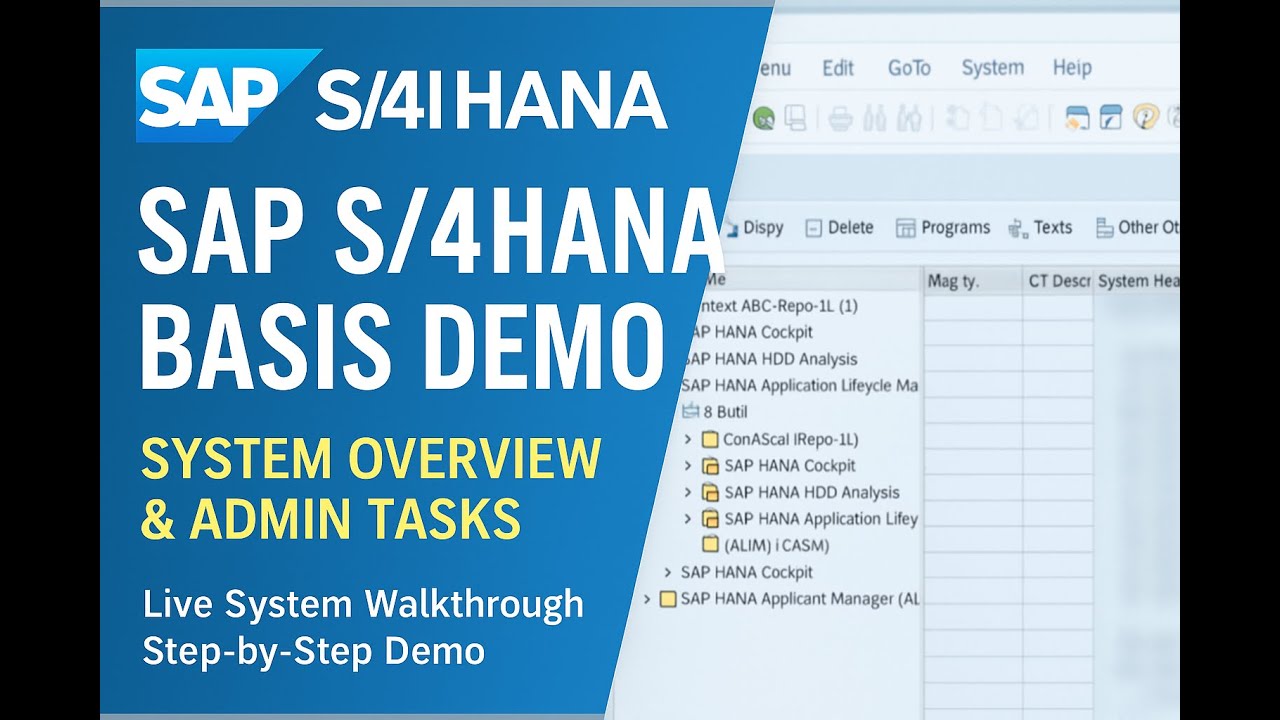 Демонстрация SAP S/4HANA BASIS | Комплексный обзор администрирования BASIS