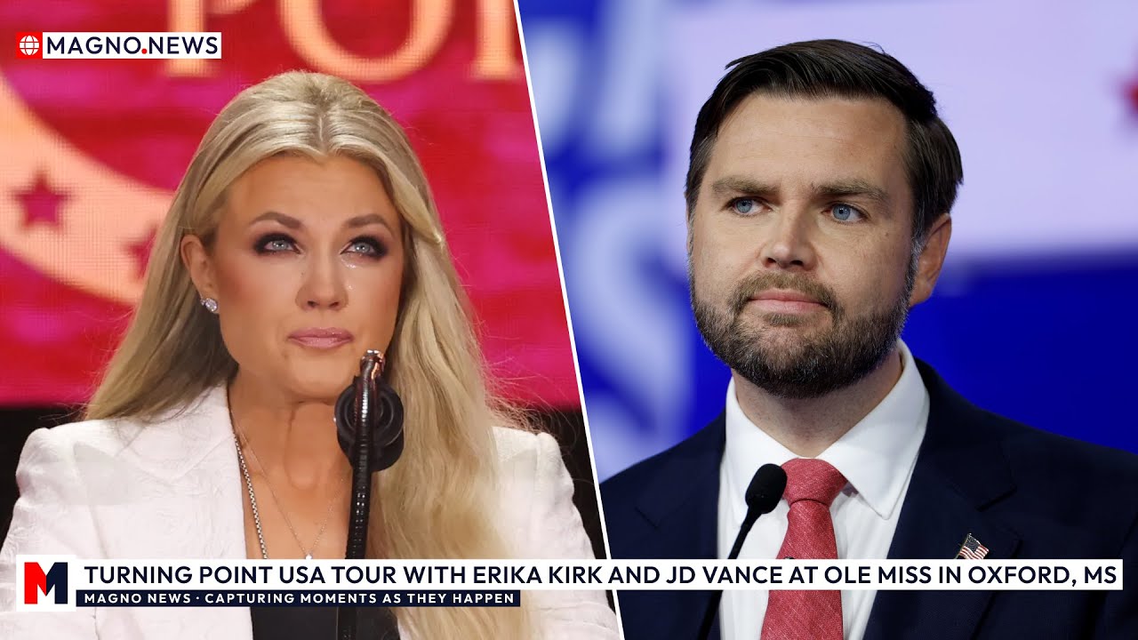 🇺🇸 JD Vance joins Erika Kirk on Turning Point USA Tour at Ole Miss in Oxford, Mississippi [LIVE]