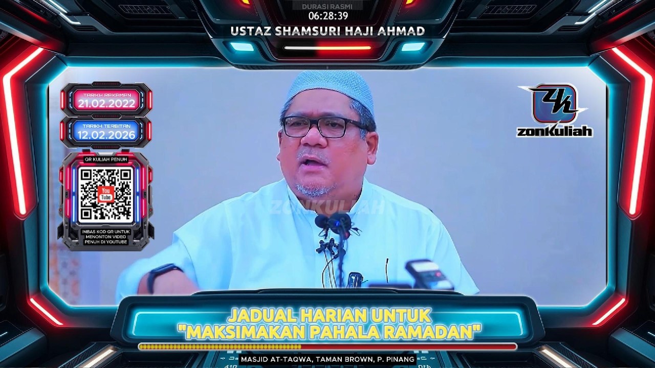 TAZKIRAH : Jadual Ibadah Harian Ramadan (Checklist Untuk Buat Yang Terbaik) - Ustaz Shamsuri Ahmad