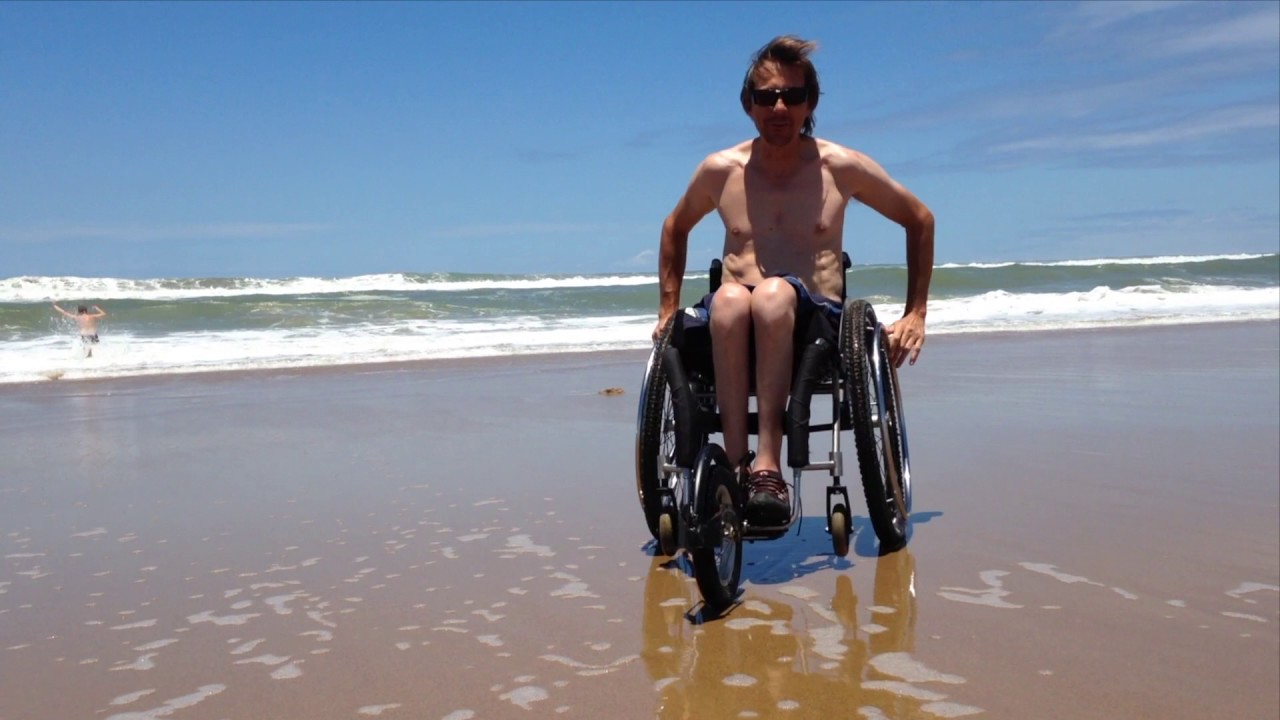Wheelchair on the beach offroad and sand