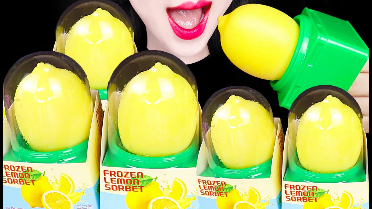 ASMR Lemon Ice Cream 과일 아이스크림 먹방 Mukbang, Eating
