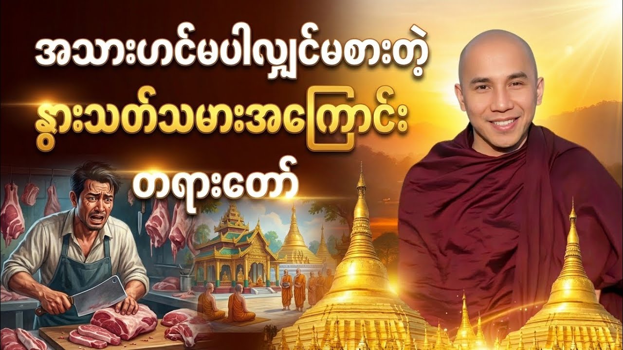 အသားပါမှစားတဲ့ အသားစားကြူးတဲ့ နွားသတ်သမားအ​ကြောင်း တရာတော်#သစ္စာရွှေစည် ဆရာတော်#တရားတော် #တရား 