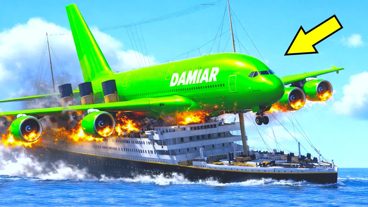 Airplane Makes Emergency Landing On Titanic Ship In The Ocean | GTA 5
