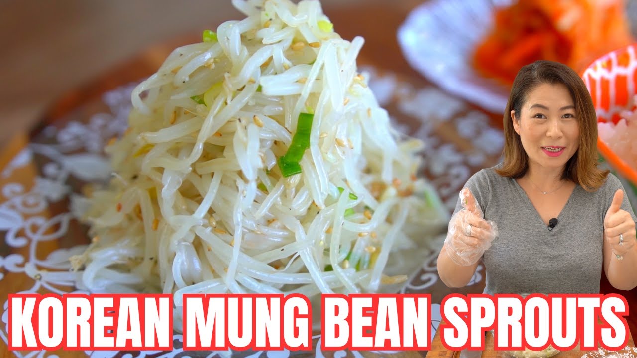 EASY LOW CALORIE Korean Side Dish🌱Mung Bean Sprouts, 아삭아삭한 숙주나물무침 만들기 [명절나물] [명절음식]