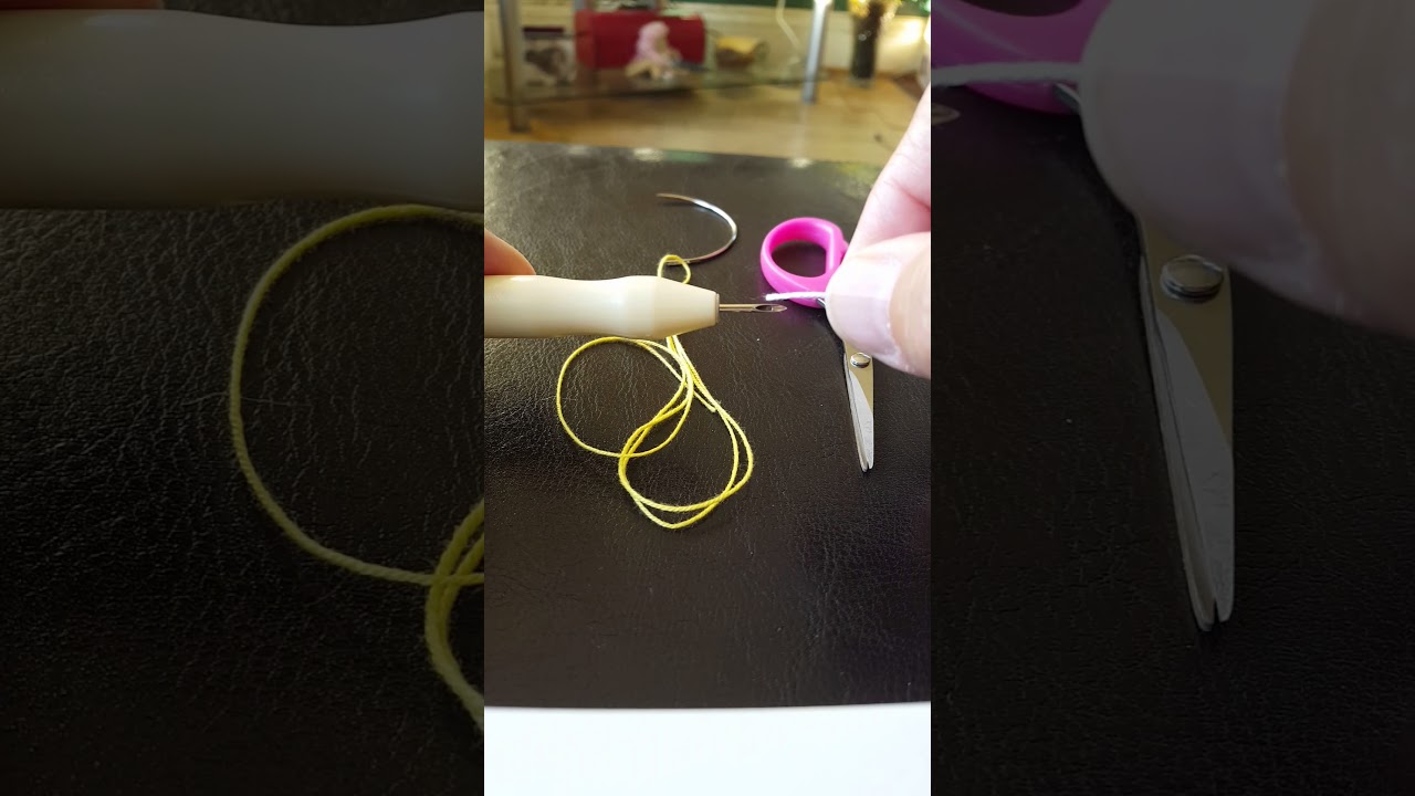 Punch Needle threading without a Needle threader