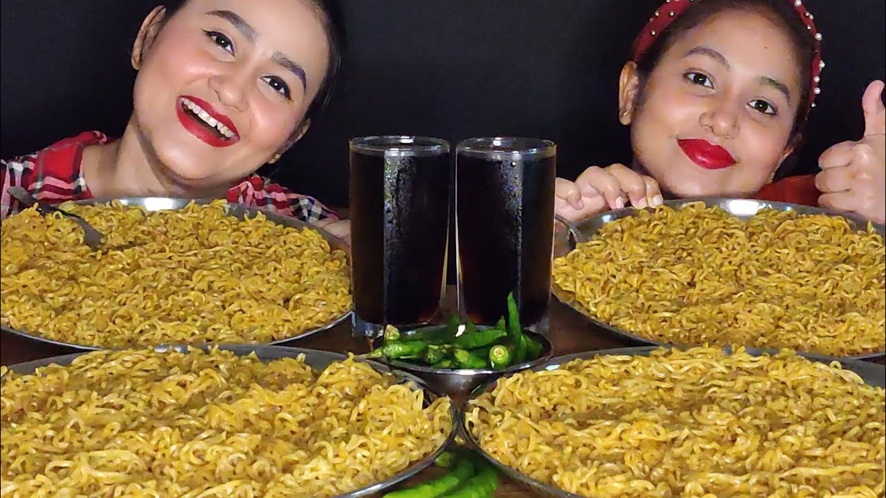Eating Unlimited Maggi 🍜ll Mukbang+asmr😋🤤 ll Eating With Sister Ep4