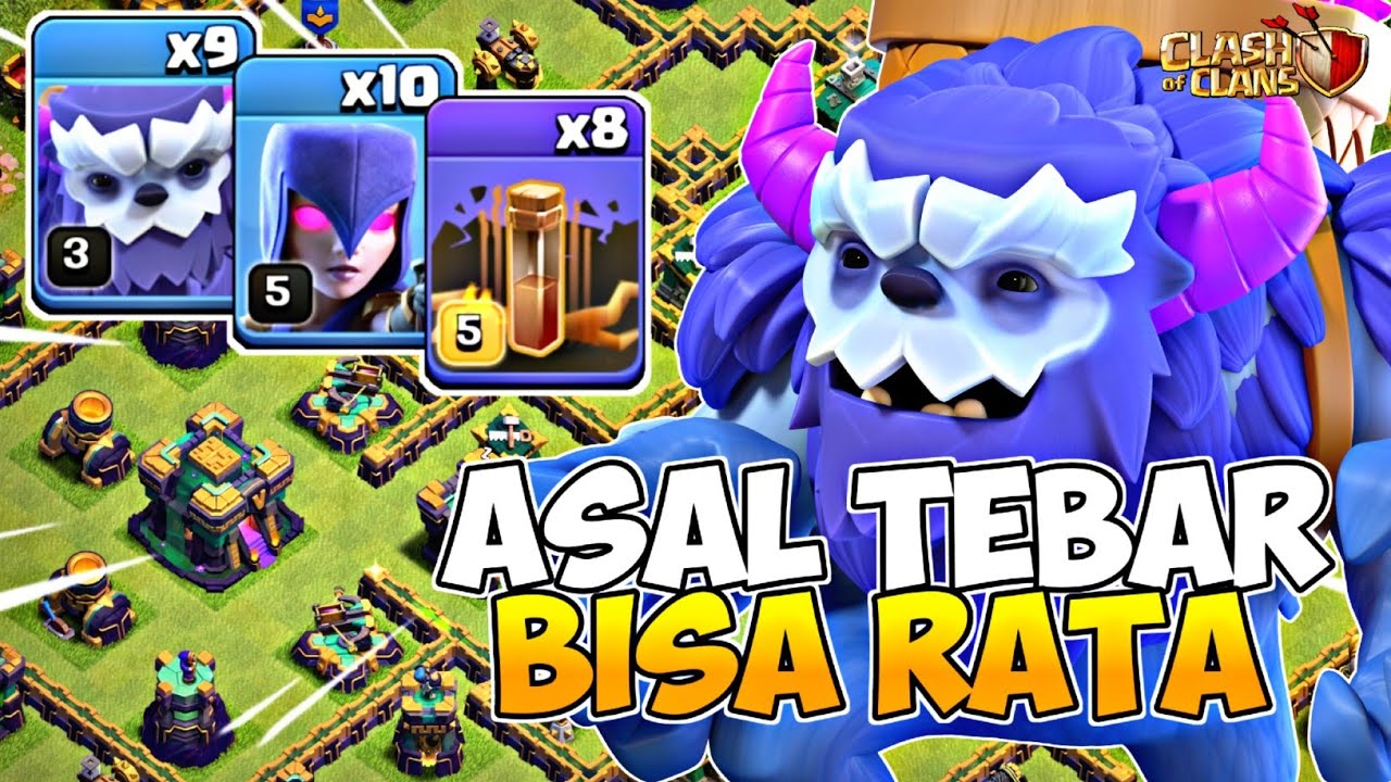 ASAL SERBAR AJA BISA RATA !! Combo Yeti Witch + Eartquake Spell STRATEGI TH 14 - Clash Of Clans