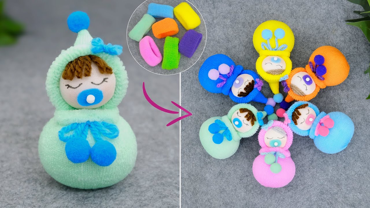 I Announce The Trend For Toys Made Of Elastic Bands For Hair😍Wonderful Baby Dolls Are Easy And Fast👶