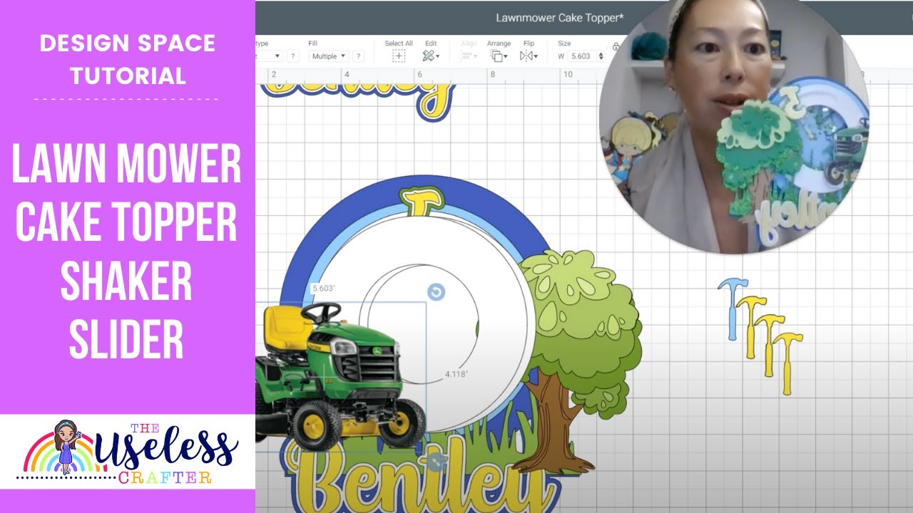DIY Lawn Mower Cake Topper Shaker and Slider (for Bentley) | John Deere Cake Topper Cricut Tutorial