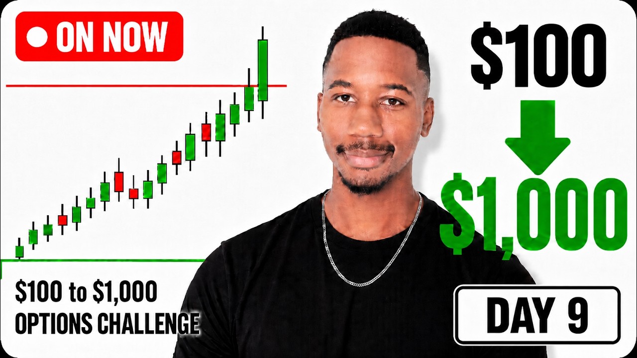 Day 9: $100 to $1,000 Options Challenge (Live)