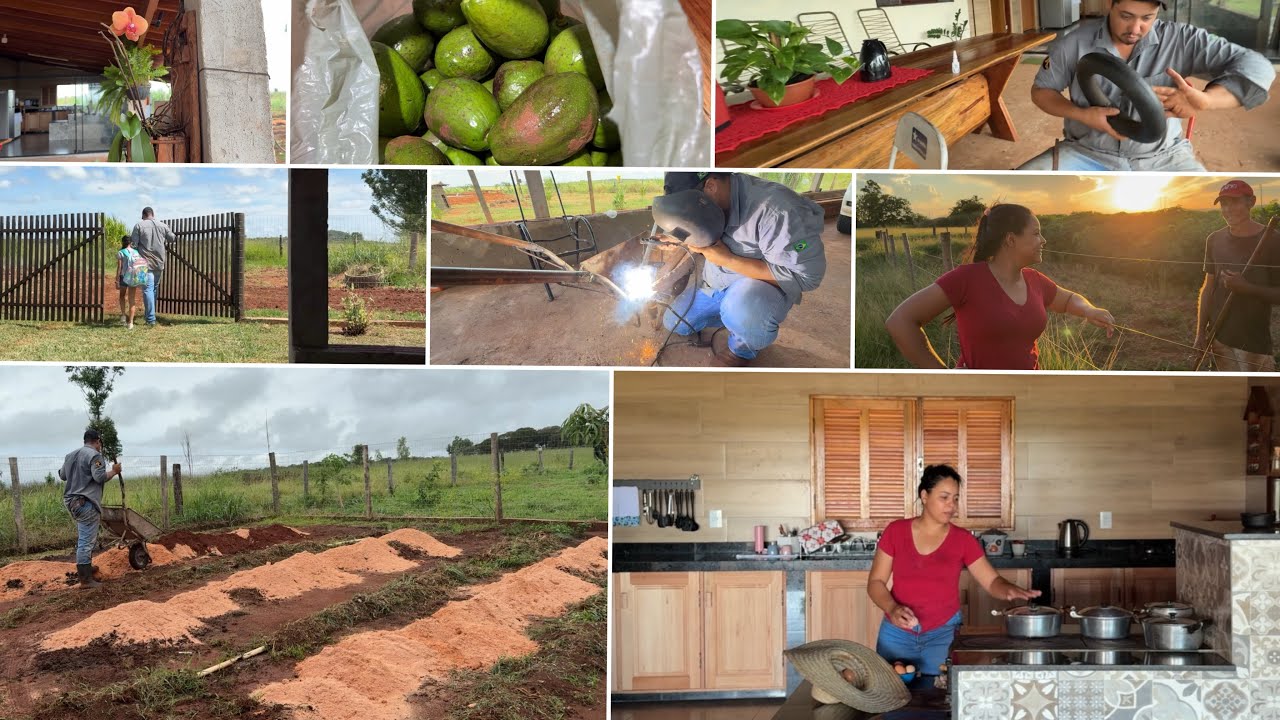 CAPINANDO A HORTA E FAZENDO OS CANTEIROS PARA COMEÇA PLANTAR| SOLDANDO A ESPICHADEIRA| NOSSO DIA🤠
