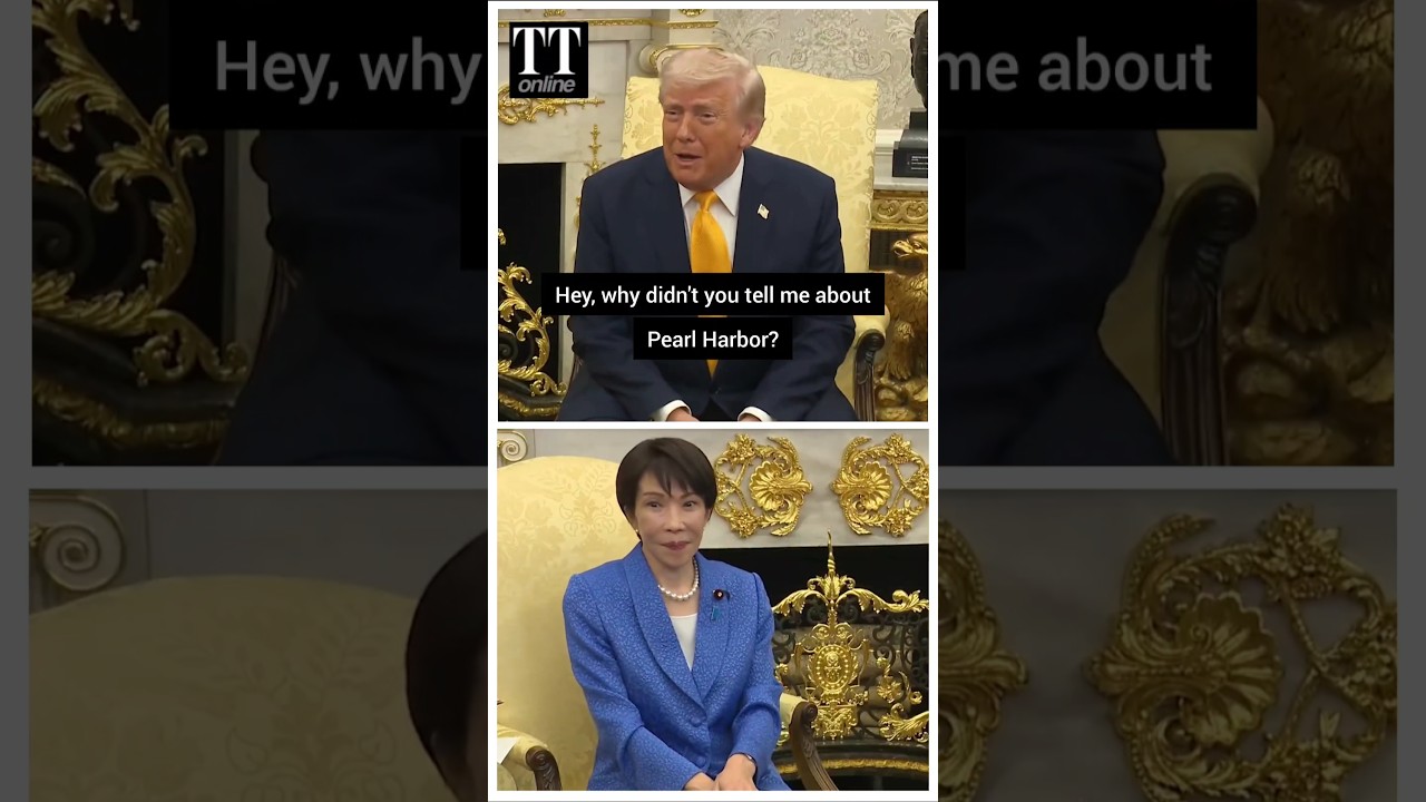 Trump Makes Pearl Harbour Joke In Front of Japanese PM to Defend Iran War #trump #japan #pearlharbor