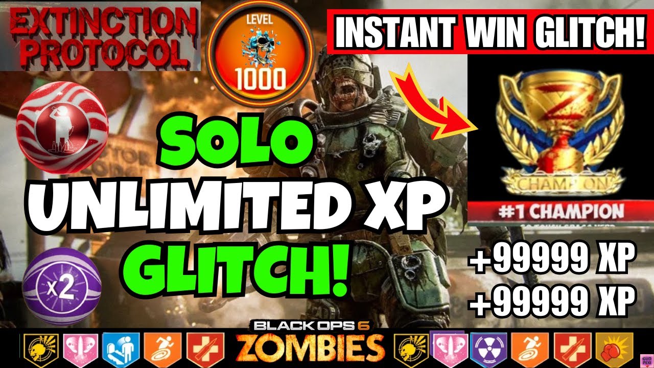 BROKEN SOLO UNLIMITED XP + GOBBLEGUM GLITCH BO6! LEVEL 1000 & UNLOCK ALL FAST! (BO6 Zombies Glitch)