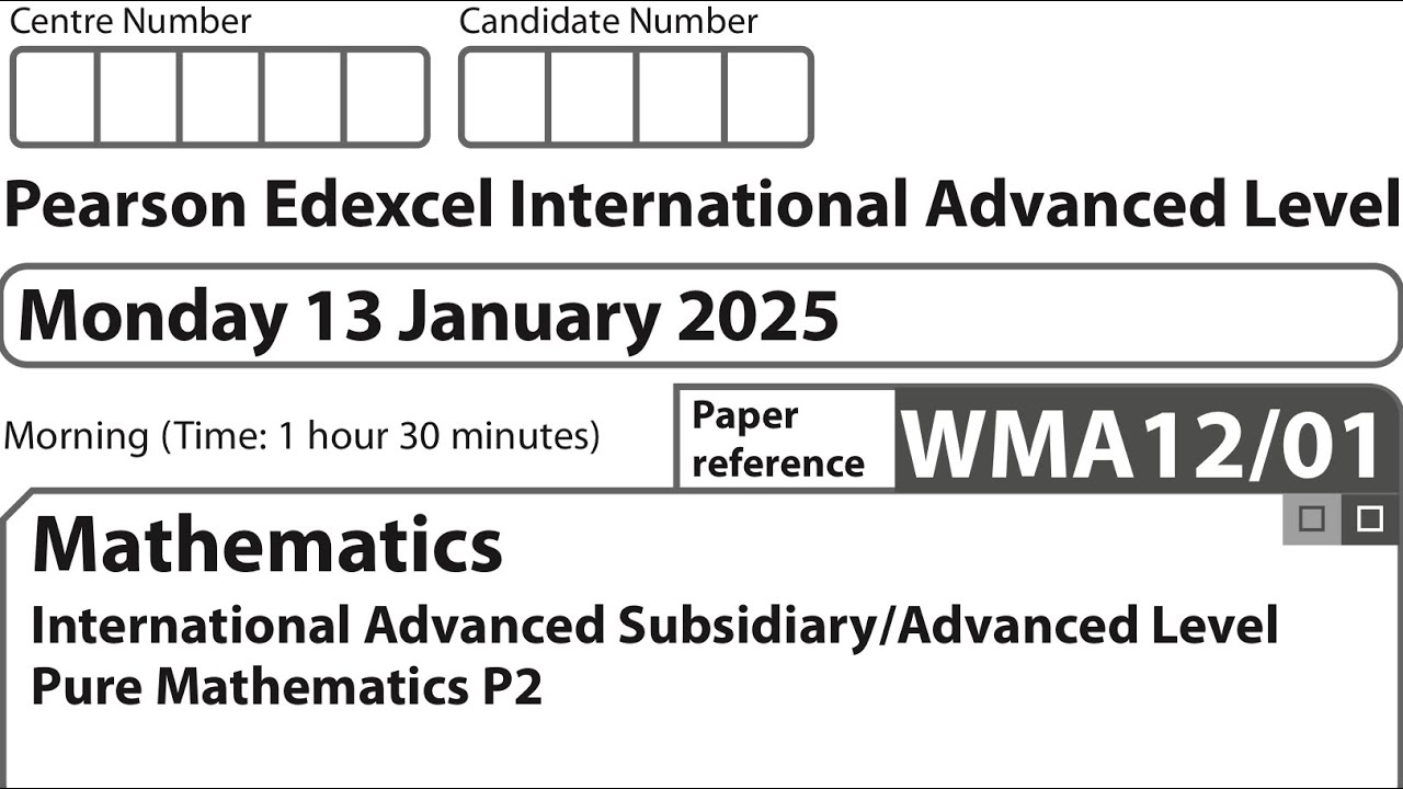 January 2025 P2 Maths A-Level full paper solutions