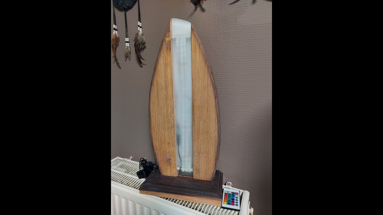 fabrication d'une  lampe d'ambiance avec des chutes de chêne