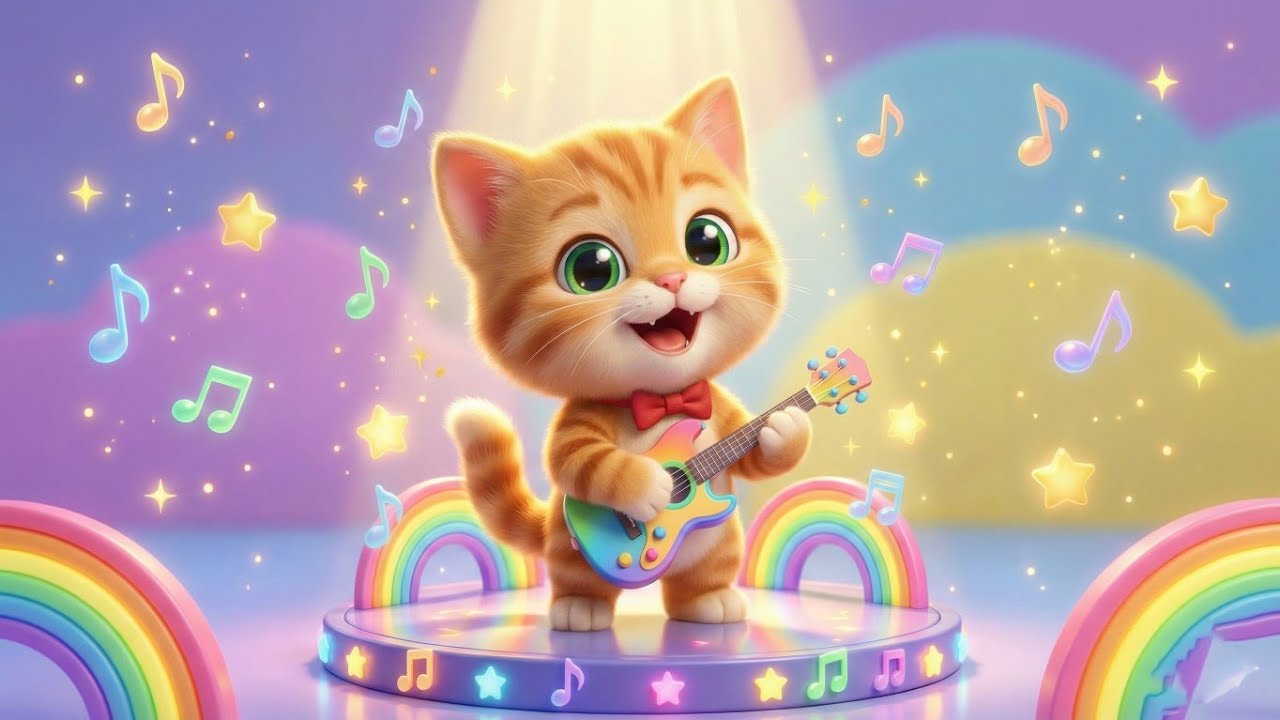 Kucing lucu main gitar 🎸 lagu anak Pok Ame-Ame 😺🎵