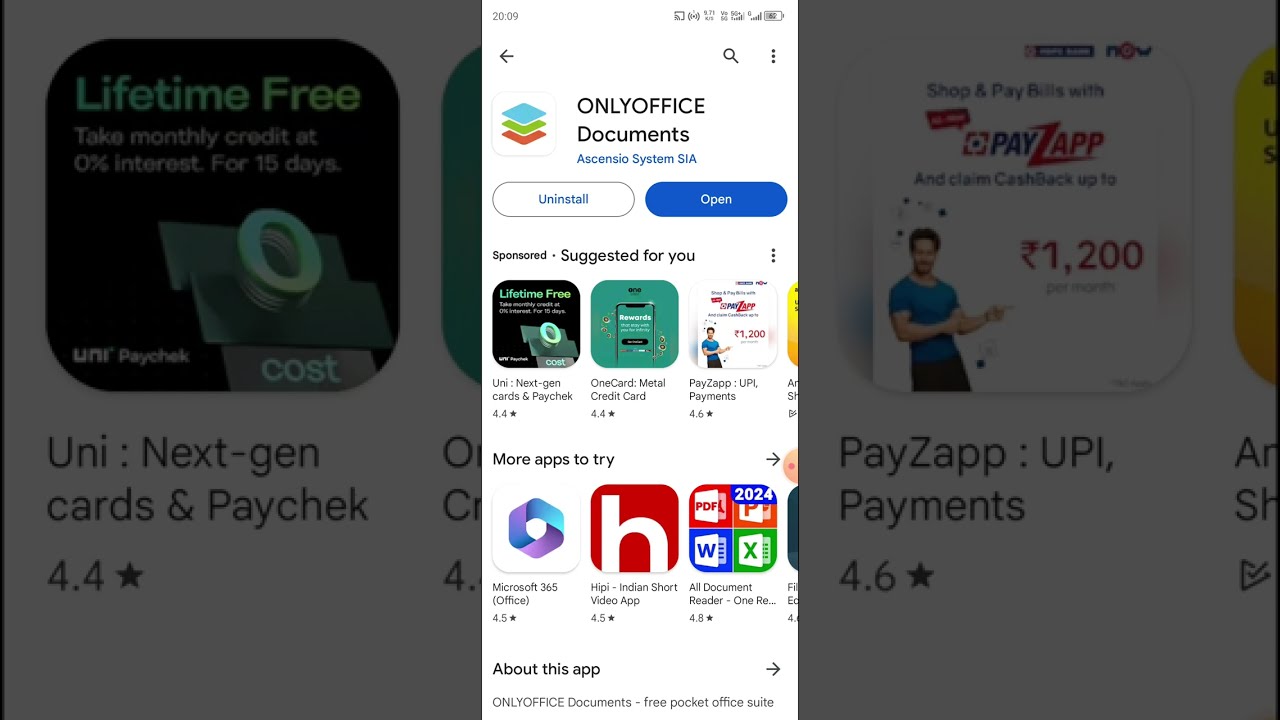 Install OnlyOffice on mobile the Free office suite for Android