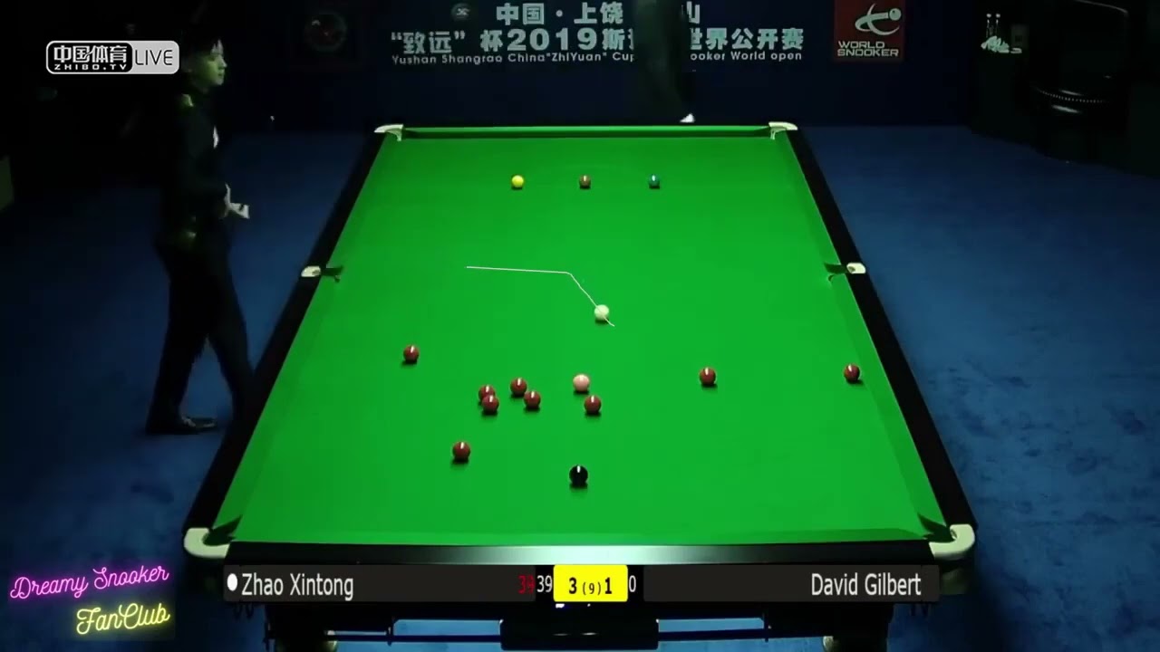 Zhao Xintong vs David Gibert 2019 - Cue Ball Path AI