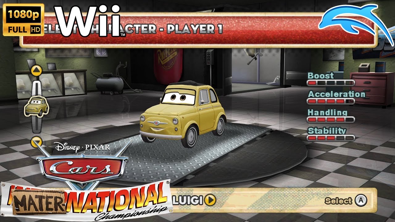 Cars Mater-National Championship | Luigi Wii HD Gameplay (Dolphin)