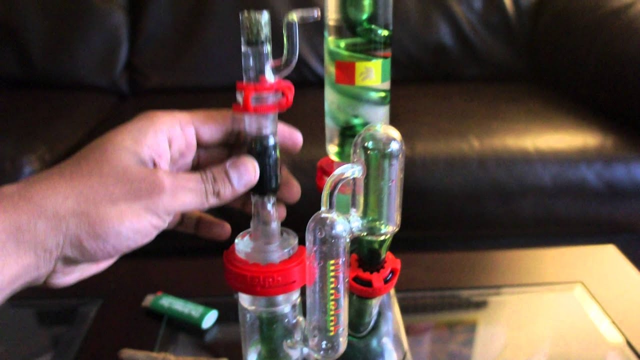 Illadelph Mini Collins Pyramid Perc Signature Rasta Coil Bong Rip Milk