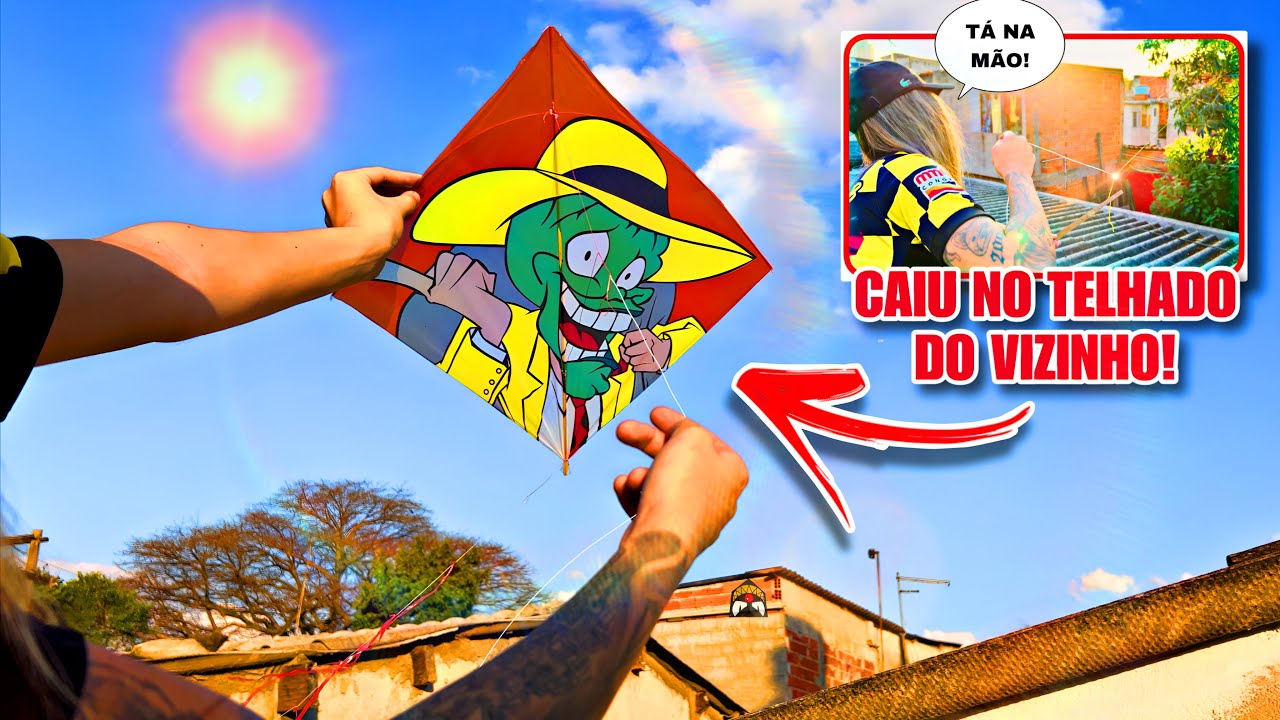 Caiu Pipa Flechinha do M&aacute;skara Avoada no Telhado  do Vizinho, Resgatei da Laje e Cortei o Pip&atilde;o!