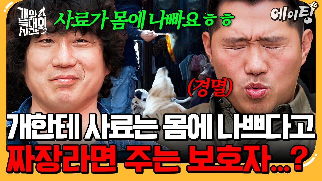 [#에이팅] 개한테 사료는 몸에 안 좋다는 보호자💥국물 한가득 넣은 짜장라면까지 준다!? | #개와늑대의시간2 5회