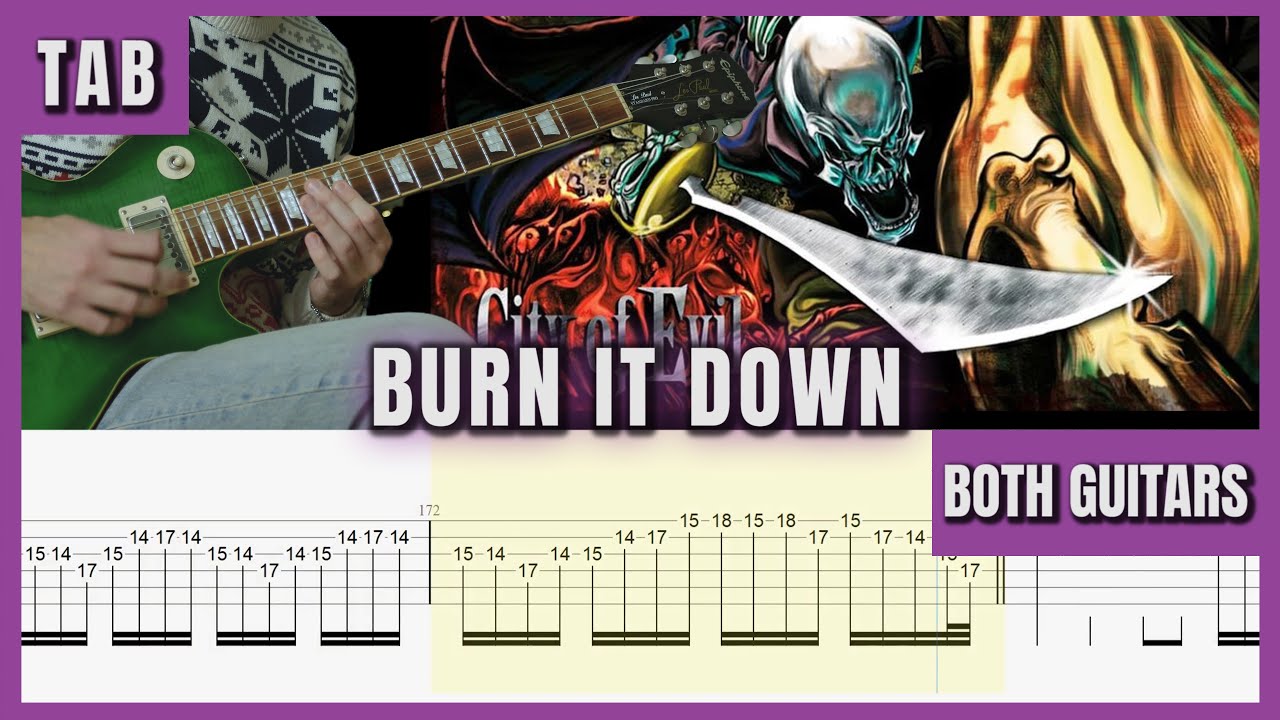 Avenged Sevenfold - Burn it Down - Guitar cover with tabs | lesson | tutorial