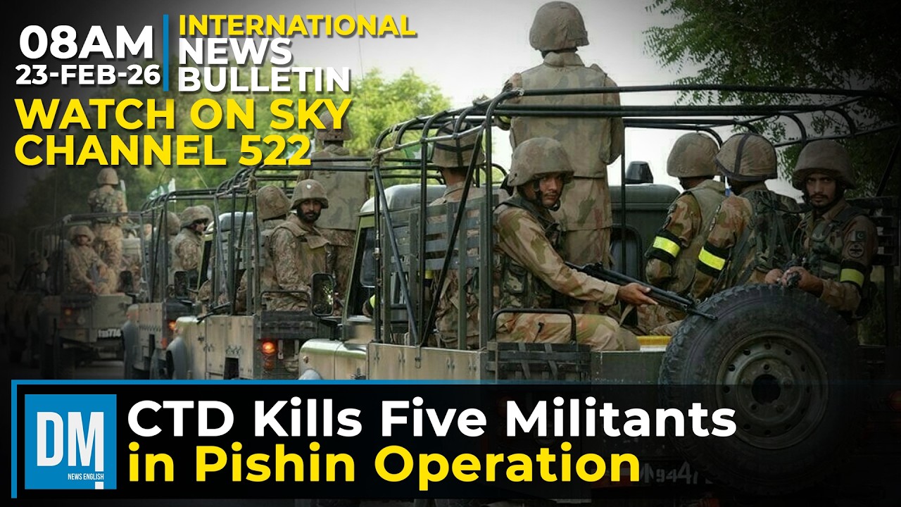 CTD Kills Five Militants in Pishin Operation | 8AM News Bulletin | 23-Feb-2026 | Sky 522