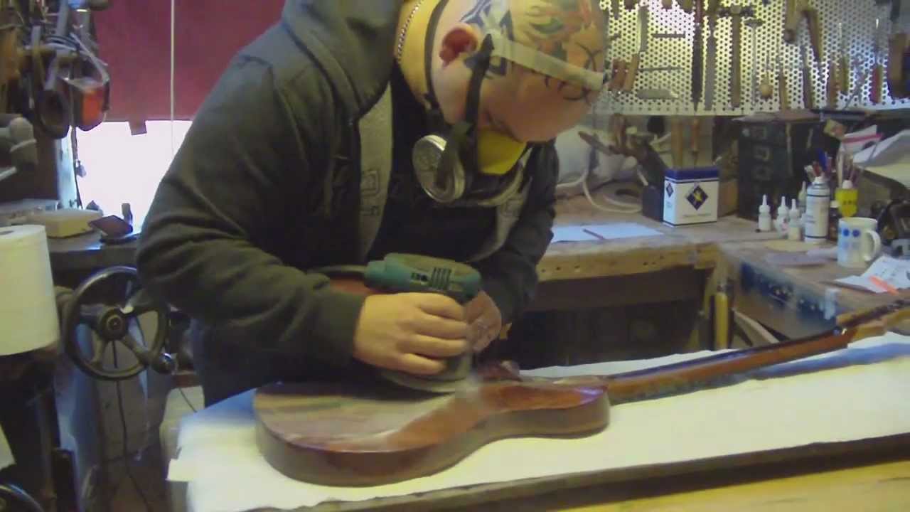 Ep 14 - How to Build a Custom PAF Guitar -  Rubbing down the lacquer and final polishing