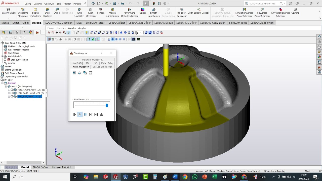 11) SOLIDCAM 11 EŞ MERKEZLİ İŞLEME