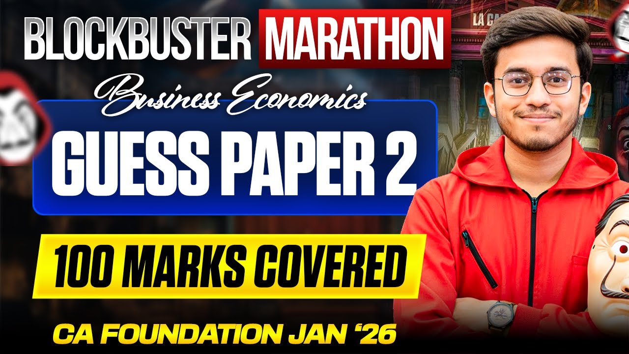 Economics Guess Paper 2 - 100 marks covered | CA Foundation Jan 2026 | Aditya Shivhare