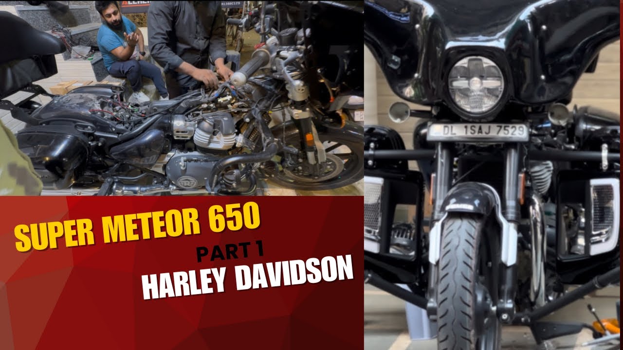 Super meteor 650 Ko Harley Davidson me convert karne ke chakar me puri bike Khol di 