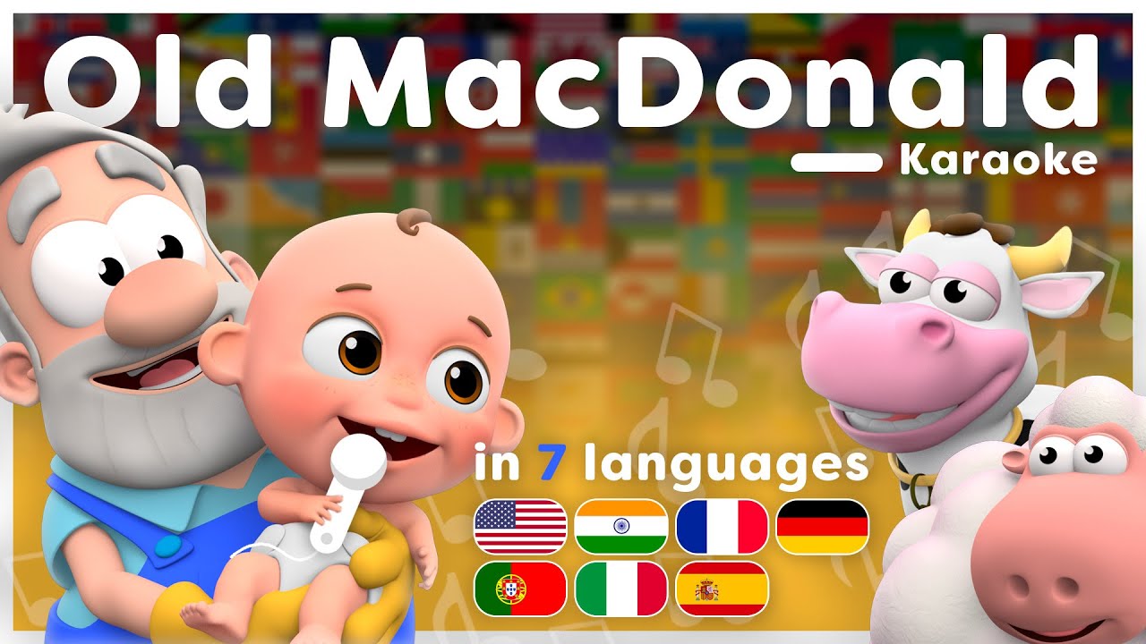 🐮 Old McDonald Had a Farm Karaoke🌈 All languages! 🌍 Most Famous Kids Songs 🍼 Hello Tiny Worldwide