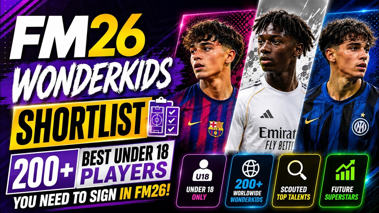 Список FM26 Wonderkids &mdash; более 200 лучших игроков до 18 лет, которых вам ОБЯЗАТЕЛЬНО нужно подпис...