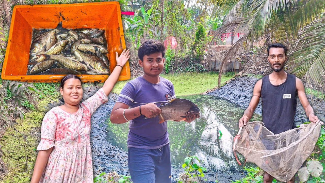 আজ শ্বশুরবাড়ির পুকুর শুকানো শুরু! 😲 কি কি বের হলো দেখুন | Part 1