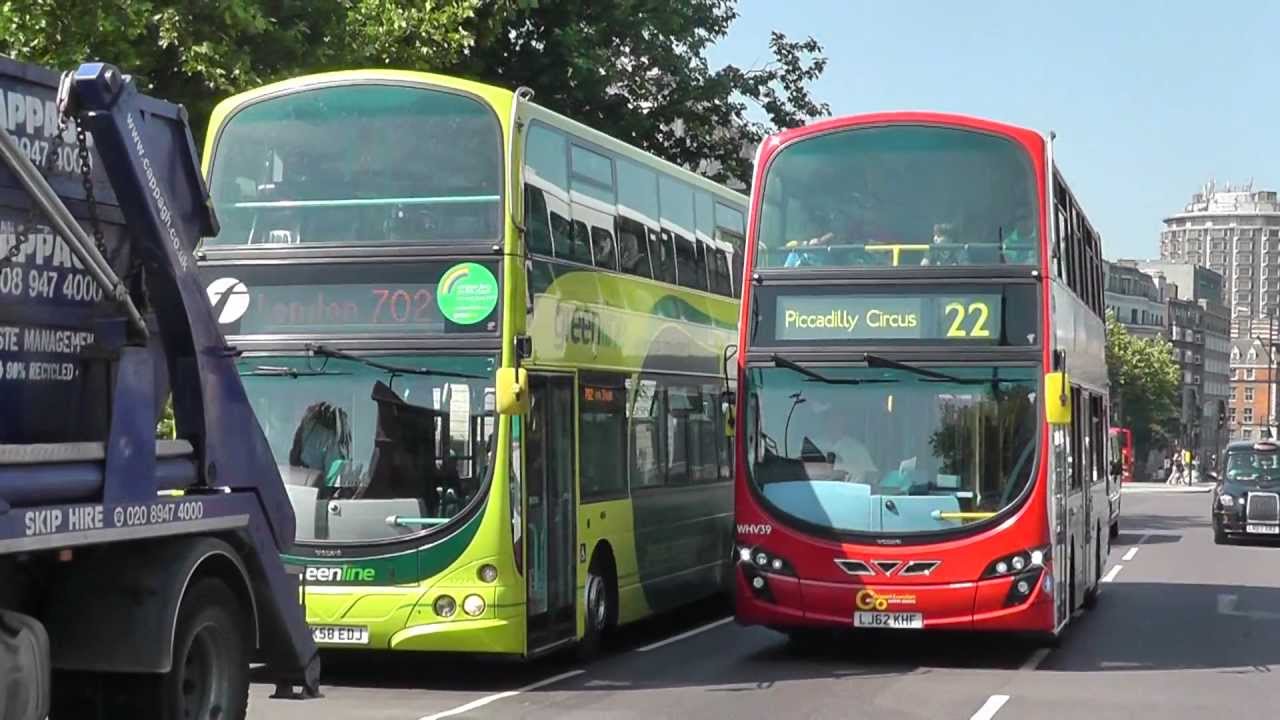 Buses around London's Hyde Park Corner on 8th July 2013