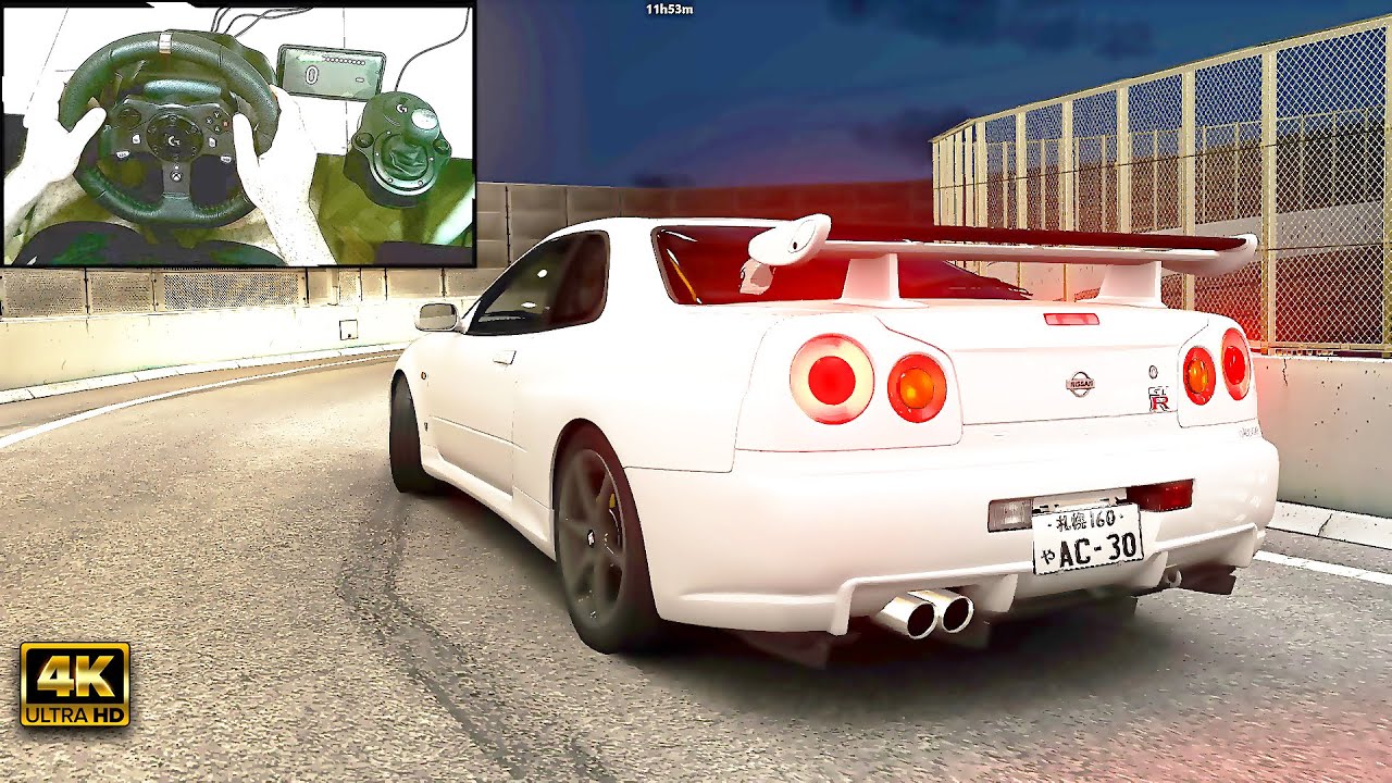 Assetto Corsa Racing Traffic in Tokyo Highway Logitech G920 + Shifter Gameplay!