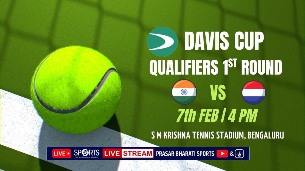 LIVE - India vs Netherlands | Davis Cup 2026 Qualifiers 1st Round, Bengaluru | Doordarshan Sports