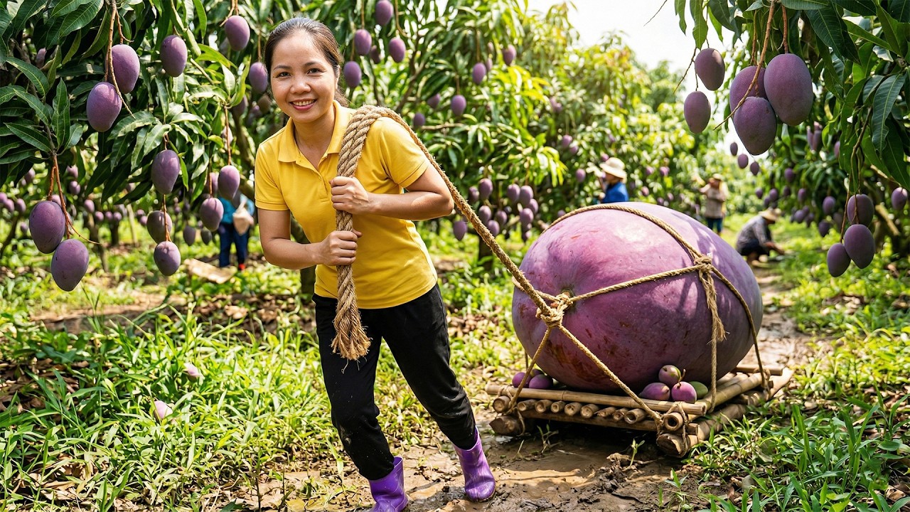 How To Harvesting 1000+Kg Purple Mango To Sell At Market,Vegetable Garden Care | Pure Harvest Life