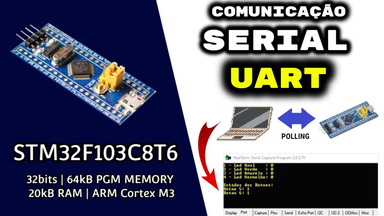 STM32 : STM32F103C8T6 | UART | Polling - Comunicação Serial