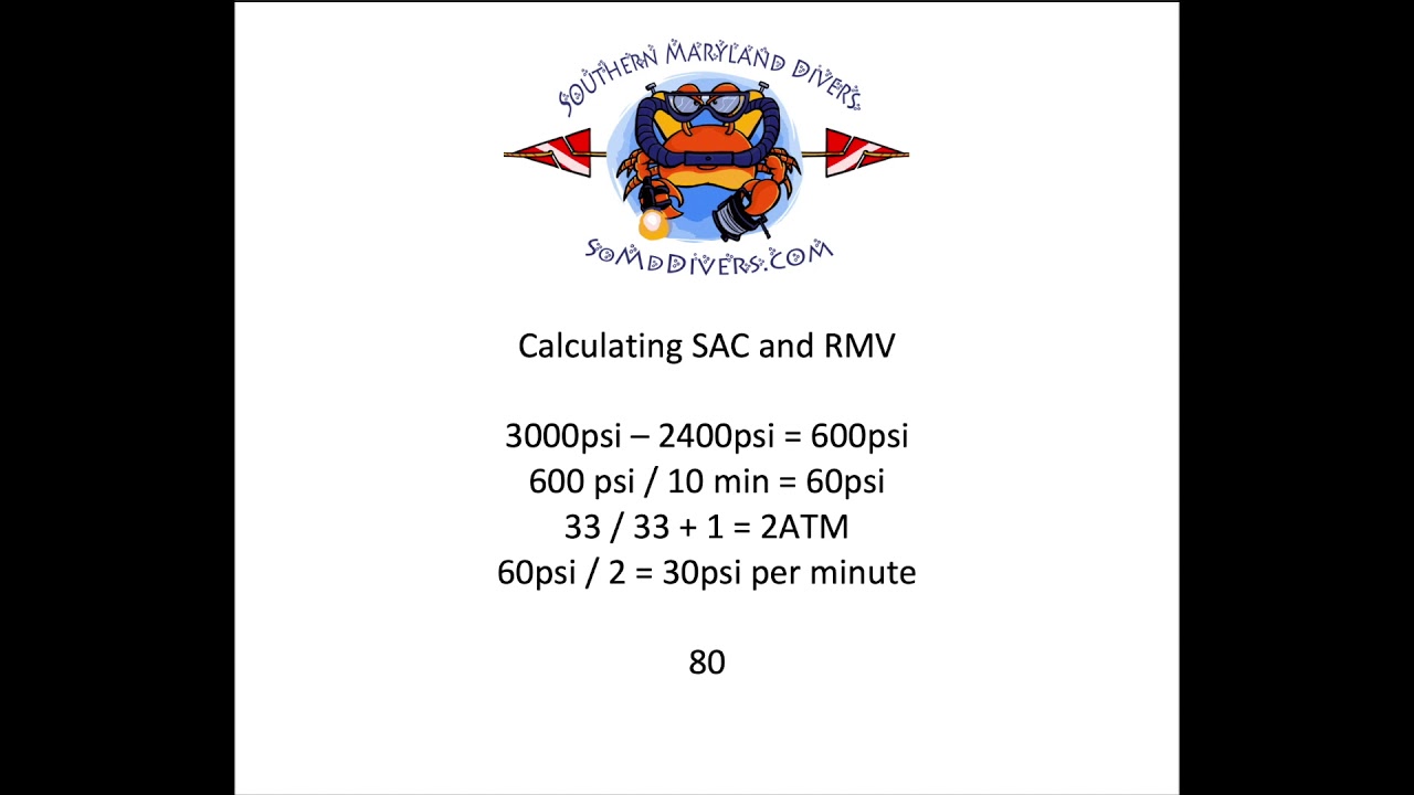 Calculating SAC and RMV for your dive planning