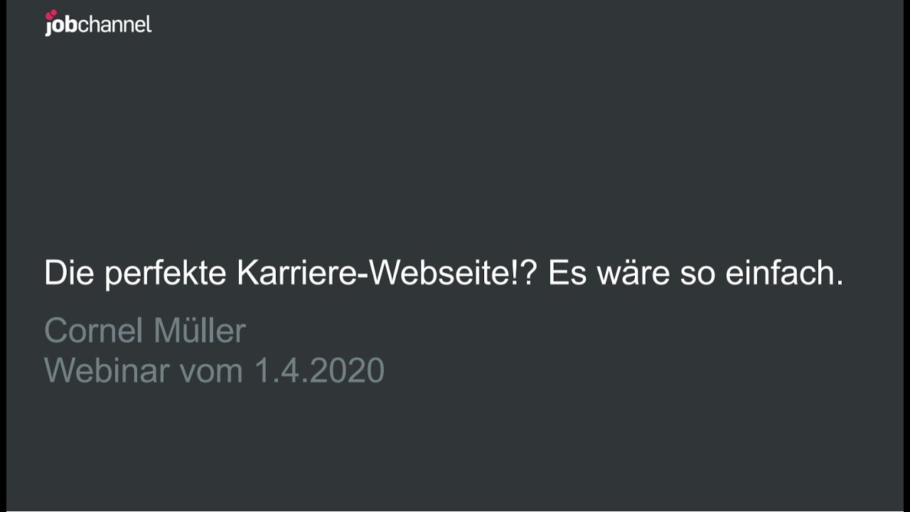 Webinar: Die perfekte Karriere-Webseite? Es w&auml;re so einfach.