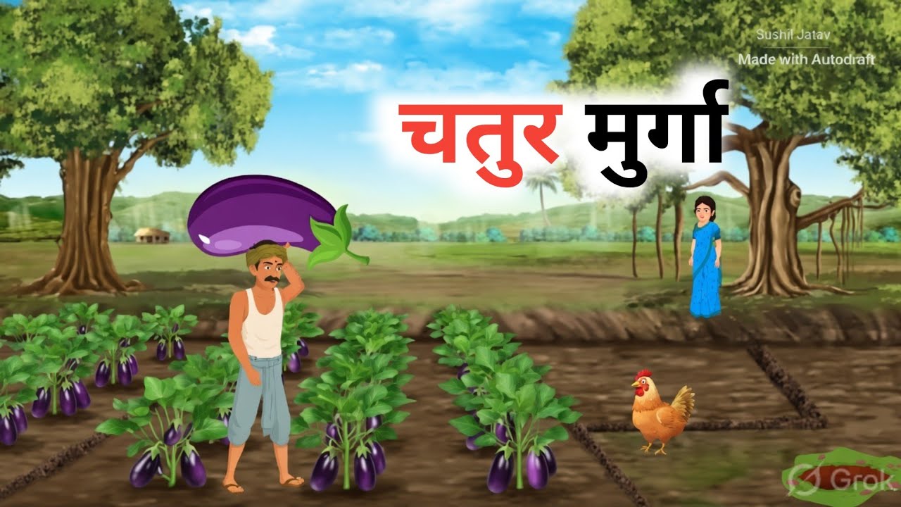मेहनती किसान रामू | और मुर्गा | की कहानी | Hindi |moral | kahani  (HD)🧒🐓