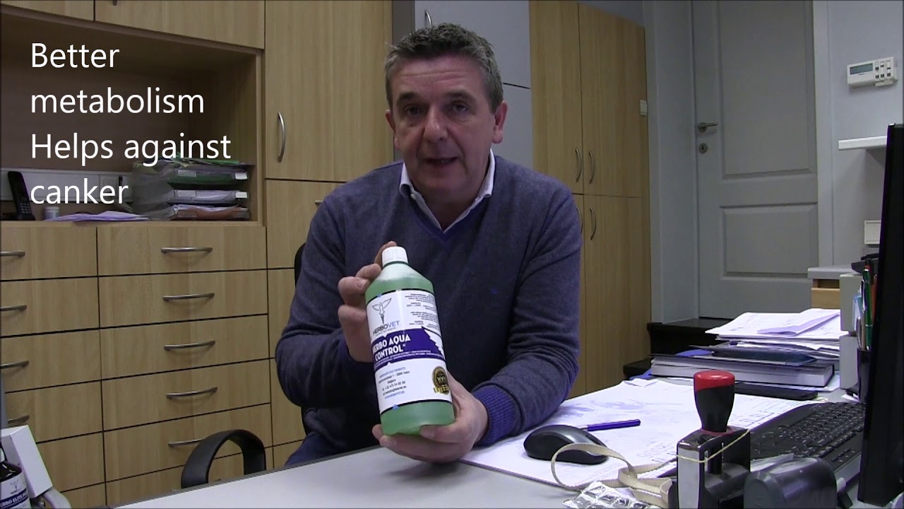Raf Herbots shows his Herbovet products