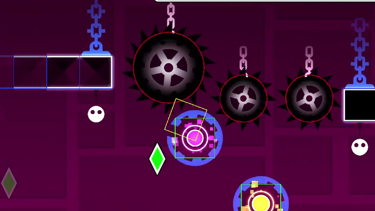 trying to get through every level in geometry dash