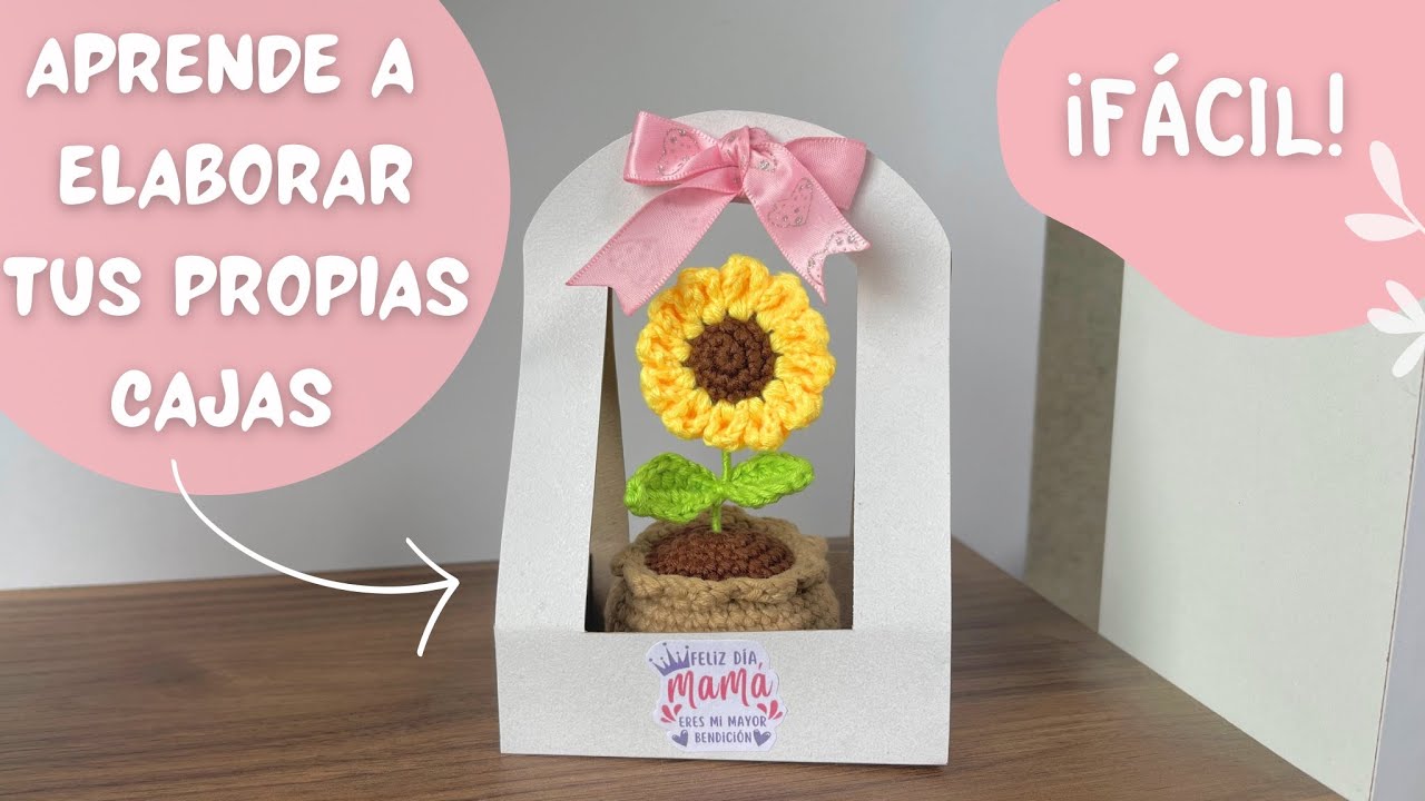 Коробка • Упаковка для мини-вязаных крючком горшков 🌻 Размеры для каждого размера РУКОВОДСТВО