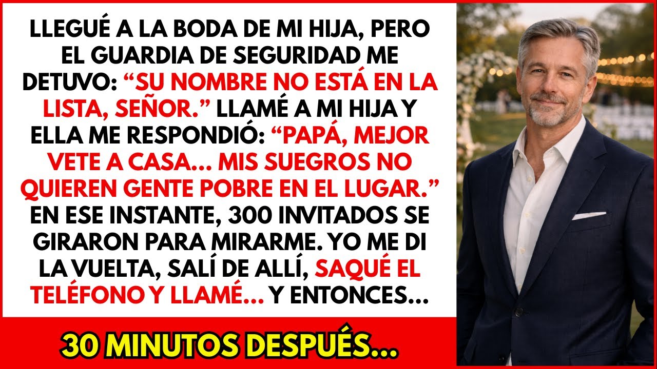 Mi hija dijo que sus suegros no quieren “pobres” en la boda. Hice una llamada… 30 minutos después…